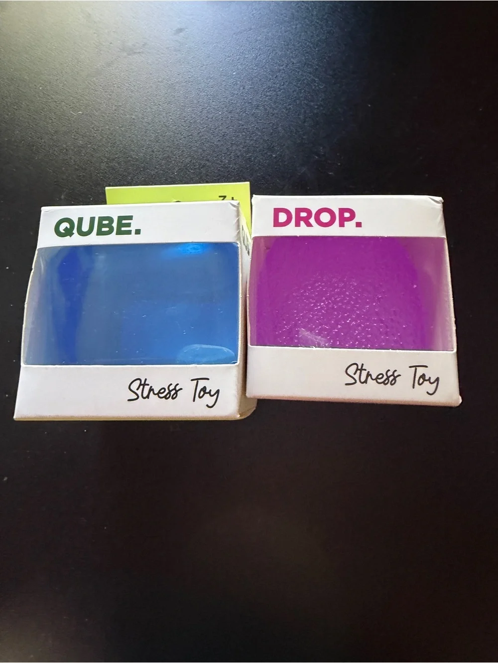 2 New Squishy Stress Toys QUBE & DROP Textured Blue Purple Squeeze Sensory Lot